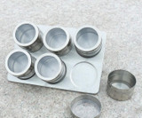 6pcs/Set Magnetic Spice Jar Seasonings Containers Flavor Condiments Storage Box With Holder Rack Kitchen Accessories