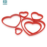 6pcs/set Heart Shaped plastic Cake mold cookie cutter biscuit stamp Sugar Craft cake decorations