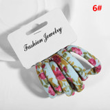 6PCS/Set Cotton Print Kids Hair Ropes High Elastic Hair Bands Fashion Accessories Hair Band Accessories