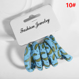 6PCS/Set Cotton Print Kids Hair Ropes High Elastic Hair Bands Fashion Accessories Hair Band Accessories