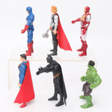 6Pcs/set 10.5cm The Figures SuperHeroes Toy Baby Hulk Captain America Thor Iron Man pvc model toys