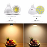 6Pcs/lots MR16 Dimmable Spotlight LED Bulb 3W 5W 7W MR16 LED 12V COB LED Spot light lamp Aluminum AC/DC 12V -24V Indoor lighting