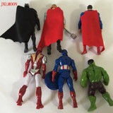 6Pcs/Lot The Avengers figures super hero toy doll baby hulk Captain America superman batman thor Iron man