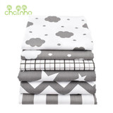 6pcs/Lot Print Twill Cotton Fabric For Sewing Doll Baby Bedding Clothes Dress Skirt Patchwork Cloud&amp;Star Tissue Material 40x50cm