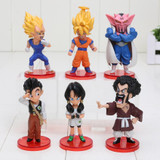 6pcs/lot Dragon Ball DBZ Anime Goku Vegeta Piccolo Gohan super saiyan zenoh dragon ball z action figures Toy