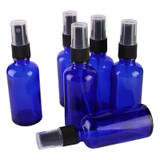 6pcs 50ml Cobalt Blue Glass Spray Bottle w/ Black Fine Mist Sprayer essential oil bottles empty cosmetic containers