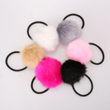 6PCS Artificial Rabbit Fur Ball Elastic Hair Rope Rings Ties Bands Ponytail Holders Girls Hairband Headband Hair Accessories