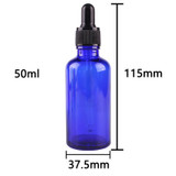 6pcs 50ml Cobalt Blue Glass Dropper Bottles with Pipette Empty Perfumes Bottles Liquid Jars