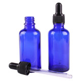6pcs 50ml Cobalt Blue Glass Dropper Bottles with Pipette Empty Perfumes Bottles Liquid Jars