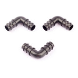 6pcs 25mm PE Barbed Equal Elbow Connector Pipe Corner 90 Degree Elbow Hose Joint for Irrigation System Veg Plot Drip Raised Bed