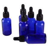 6pcs 30ml 1OZ Cobalt Blue Glass Dropper Bottles with Pipette Empty Perfumes Bottles Liquid Jars