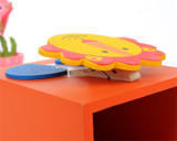 6pc Wooden Pen Holder with Card Holder Message gadget Cute Cartoon Desktop Pencil Holder Kids Table Organizer Pen box Supplies