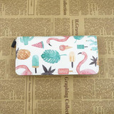 TZECHO Long Zipper Wallet For Women Clutch Wallet Phone PU Prints Flamingos Large Purses Cartoon Coin Pocket Credit Card Holder