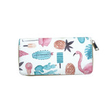 TZECHO Long Zipper Wallet For Women Clutch Wallet Phone PU Prints Flamingos Large Purses Cartoon Coin Pocket Credit Card Holder