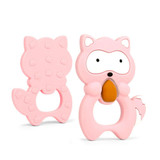 TYRY.HU Silicone Raccoon Teether Silicone Teething Beads Rubber Teething Ring Babies Beads Carrier Baby Safety Holder Accessory TYRY.HU Silicone Raccoon Teether Silicone Teething Beads Rubber Teething Ring Babies Beads Carrier Baby Safety Holder Accessory