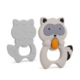 TYRY.HU Silicone Raccoon Teether Silicone Teething Beads Rubber Teething Ring Babies Beads Carrier Baby Safety Holder Accessory TYRY.HU Silicone Raccoon Teether Silicone Teething Beads Rubber Teething Ring Babies Beads Carrier Baby Safety Holder Accessory