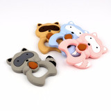 TYRY.HU Silicone Raccoon Teether Silicone Teething Beads Rubber Teething Ring Babies Beads Carrier Baby Safety Holder Accessory TYRY.HU Silicone Raccoon Teether Silicone Teething Beads Rubber Teething Ring Babies Beads Carrier Baby Safety Holder Accessory
