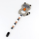 TYRY.HU 1x Silicone Beads Baby Teether Silicone Teething Bead bpa Free Personalized Teething Necklaces Raccoon Silicone Teether