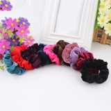 5PCS Women Velvet Hair Scrunchies Elastic Spring Hair Bands Ties Ponytail Holder Hair Accessories Women Girls Head Bands 001