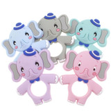 5PCS Silicone Baby Teether Elephant Bpa Free Silicone Teethers Baby Teether Pendants Food Grade Jewelry Teething Toy JETM.HH