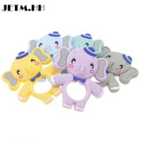 5PCS Silicone Baby Teether Elephant Bpa Free Silicone Teethers Baby Teether Pendants Food Grade Jewelry Teething Toy JETM.HH