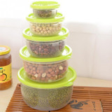 5Pcs Plastic Food Storage Containers Box Set Fresh Refrigerator Seal Box Kitchen Organization