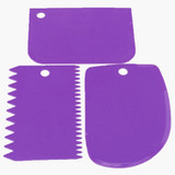 3Pcs/set Plastic Dough Knife Icing Fondant Scraper Jagged Edge Cake Spatula Baking Pastry Tools Plain Smooth Cake Paddle