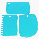 3Pcs/set Plastic Dough Knife Icing Fondant Scraper Jagged Edge Cake Spatula Baking Pastry Tools Plain Smooth Cake Paddle