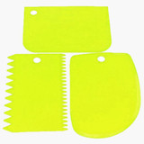 3Pcs/set Plastic Dough Knife Icing Fondant Scraper Jagged Edge Cake Spatula Baking Pastry Tools Plain Smooth Cake Paddle