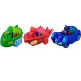 3pcs/set Pj masked Pajamas 3.5inch Doll With 3 Seats Car Catboy Gekko Owlette Cloak Heros Characters Kids Anime Figure Toys Gift
