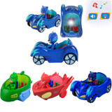 3pcs/set Pj masked Pajamas 3.5inch Doll With 3 Seats Car Catboy Gekko Owlette Cloak Heros Characters Kids Anime Figure Toys Gift