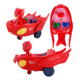 3pcs/set Pj masked Pajamas 3.5inch Doll With 3 Seats Car Catboy Gekko Owlette Cloak Heros Characters Kids Anime Figure Toys Gift