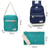 3pcs/set Canvas Printing Backpack Women School Bags for Teenage Girl's Casual Travel Bags Cute Rucksack Vintage Women Backpacks