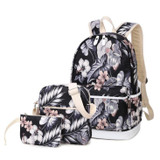 3pcs/Set Backpack Women Floral Printing Backpack Canvas Bookbags School Backpacks Bags for Teenage girls Bagpack Backbag