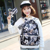 3pcs/Set Backpack Women Floral Printing Backpack Canvas Bookbags School Backpacks Bags for Teenage girls Bagpack Backbag
