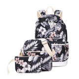 3pcs/Set Backpack Women Floral Printing Backpack Canvas Bookbags School Backpacks Bags for Teenage girls Bagpack Backbag