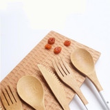 3pcs/set Bamboo Wave Point Coffee Sharp Spoon Dessert Cake Spoon Fruit Fork Knife Japanese-style Tableware Sets D1