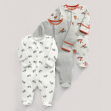 3pcs/lot Unisex Top Quality Baby Rompers Long Sleeve Cottom O-Neck 0-12M Novel Newborn Boys&amp;Girls Roupas de Baby Clothes