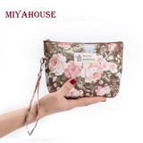 3pcs/lot Vintage Floral Printed Cosmetic Bag Female Makeup Bags Women Zipper Cosmetics Bag Portable Travel Make Up Pouch