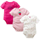 3PCS/LOT Soft Cotton Baby Bodysuit Fashion Baby Boys Girls Clothes Infant Jumpsuit Overalls Short Sleeve Newborn Baby Clothing
