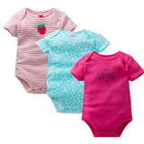 3PCS/LOT Soft Cotton Baby Bodysuit Fashion Baby Boys Girls Clothes Infant Jumpsuit Overalls Short Sleeve Newborn Baby Clothing