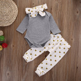3pcs!2016 New Autumn baby boy clothes set cotton T-shirt+pants+Headband 3pcs Infant clothes newborn baby clothing set
