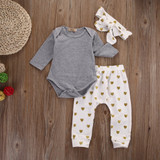 3pcs!2016 New Autumn baby boy clothes set cotton T-shirt+pants+Headband 3pcs Infant clothes newborn baby clothing set