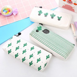3pcs Travel Cactus School Student Animal Wash Organizer Storage Cartoon Pencil Case