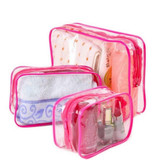 3pcs Transparent Cosmetic Bags PVC Makeup Bags Women Travel Organizer Necessary Beauty Case Toiletry Bag Bath Wash Make Up Box