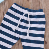 3pcs suit baby boy clothes newborn Baby Boy Girl Kids Elephant Romper +Striped pant +hat Outfits Clothing Set