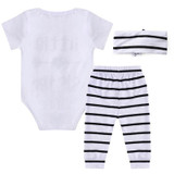 3PCS Set Newborn Baby Clothes Little Sister Print Baby Romper Bodysuit+Striped Pant Headband Outfits Children Clothing Set 0-24M