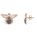 New Honey Bee Stud Earrings 22ct Rosegold