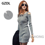 GZDL Fashion Knitted Dress Women Long Sleeve Bodycon Stretch Sweater Dress Casual Party Mini Autumn Winter Dress Vestidos CL1114 GZDL Fashion Knitted Dress Women Long Sleeve Bodycon Stretch Sweater Dress Casual Party Mini Autumn Winter Dress Vestidos CL1114
