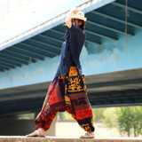 Gypsy Hippie Aladdin Hmong Baggy Black Harem Pants Men Women One Size Hammer Trousers New Boho Casual Pants Cross Pants